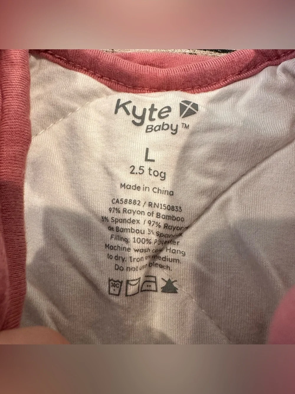 Kyte BABY Coral Pink Bamboo Sleep Sack Size Large 2.5 TOG